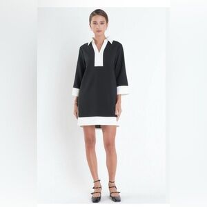 English Factory Black and White Mini Dress